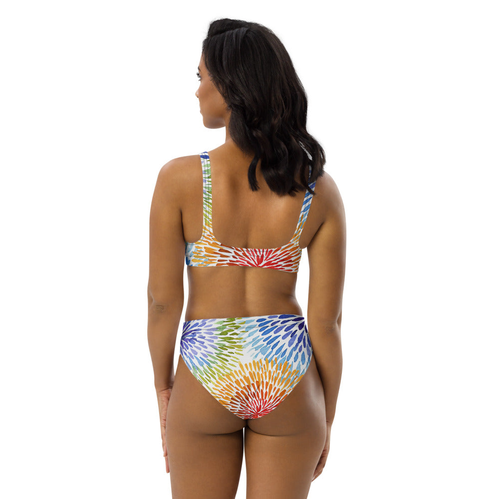 bikini talle alto flor tie dye