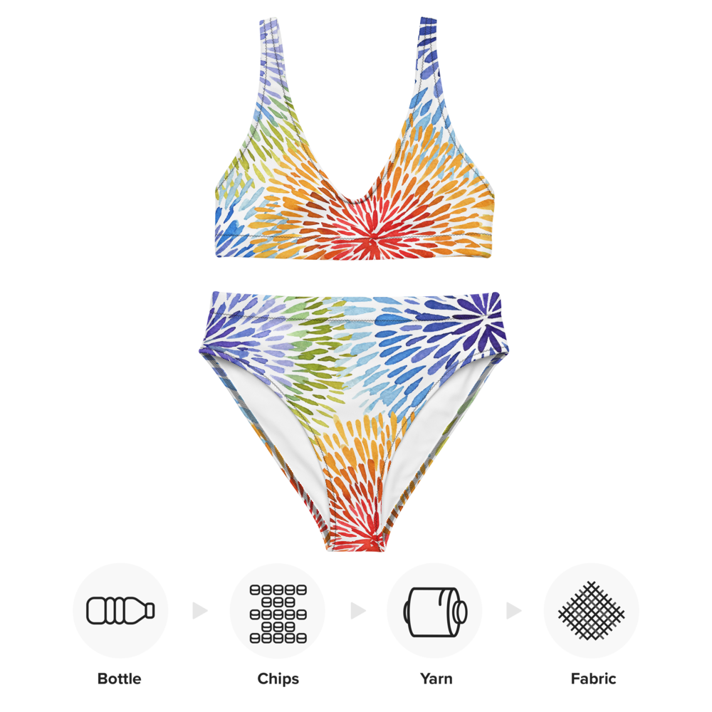 bikini talle alto flor tie dye