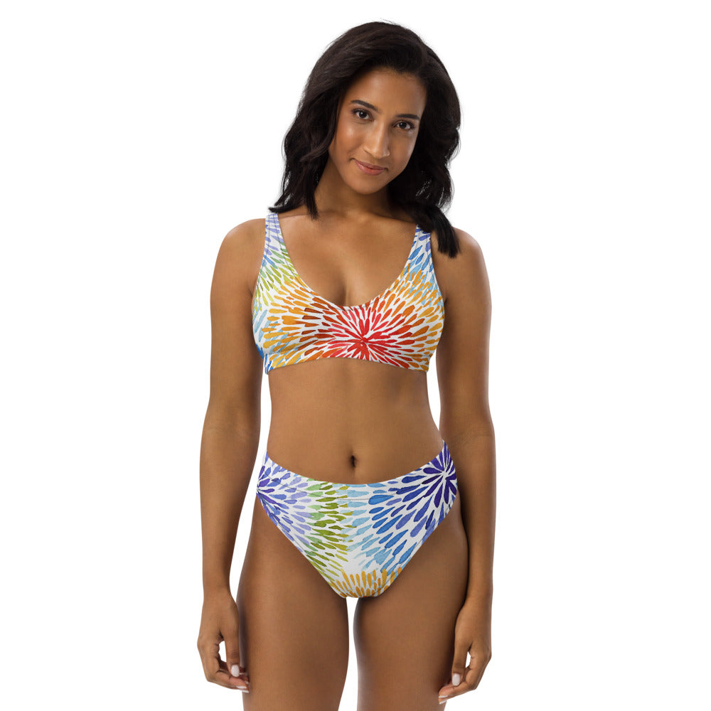 bikini talle alto flor tie dye