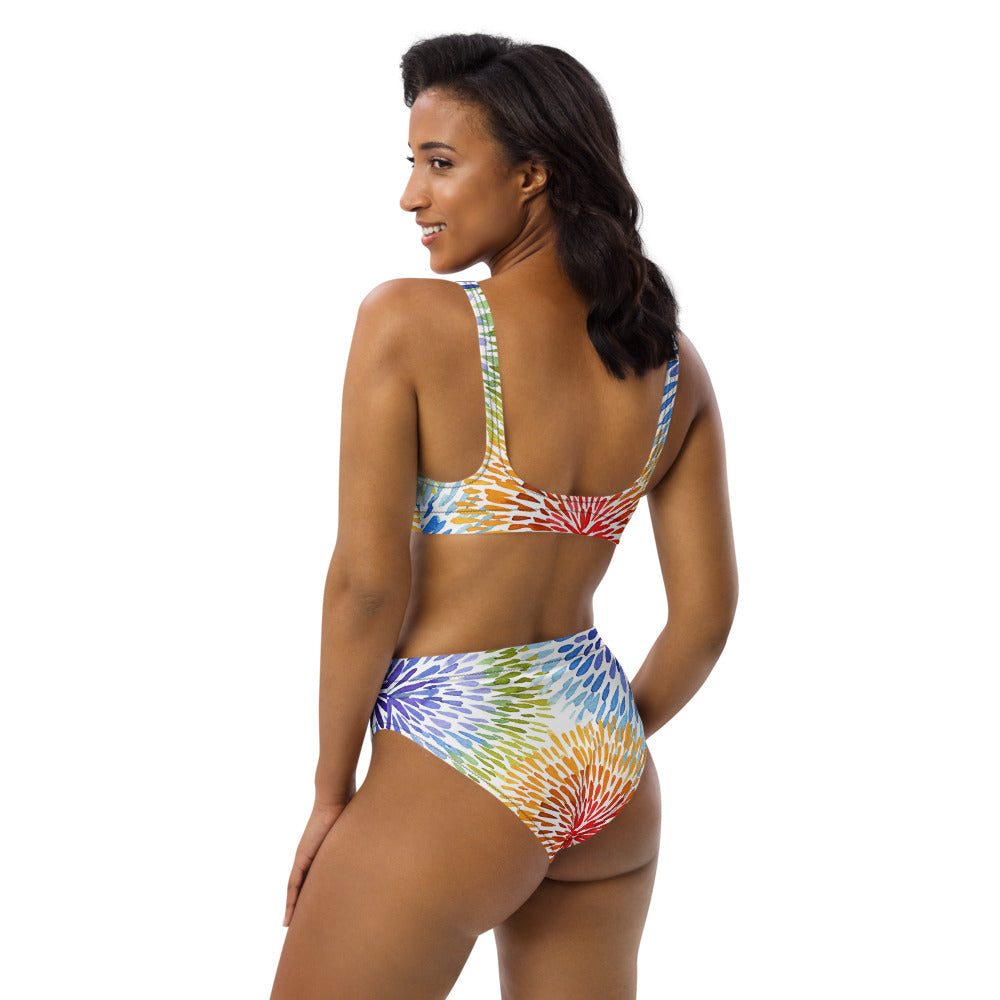 bikini talle alto flor tie dye