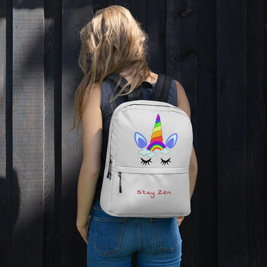 Mochila blanca unicornio - HOY ESTOY ZEN 